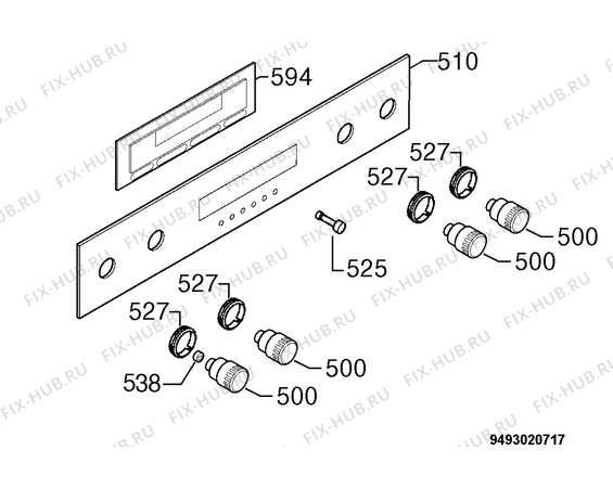 Взрыв-схема плиты (духовки) Zanussi ZOU91KX - Схема узла Command panel 037